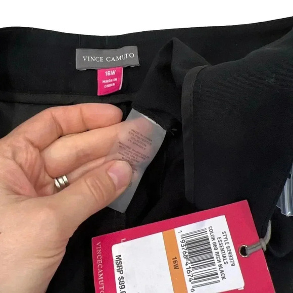 Vince Camuto Black Straight Leg Dress Pants 16W - Picture 3 of 3